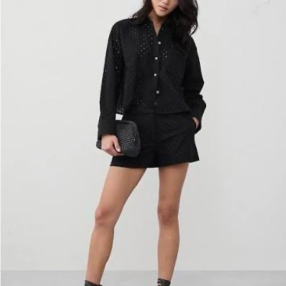 Black Eyelet Shorts